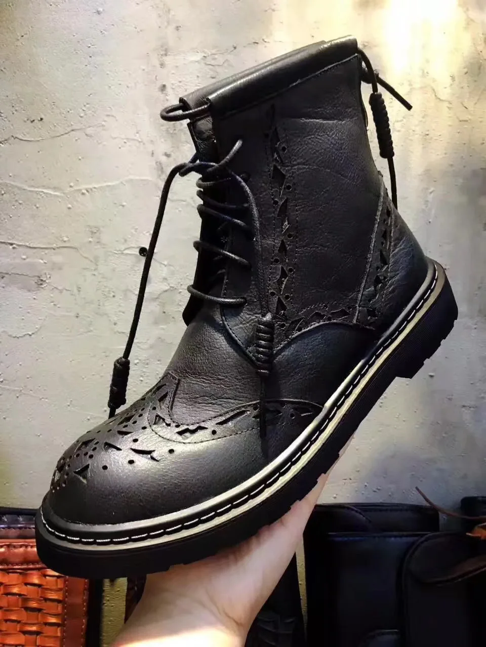 C3 высококачественные итальянские стильные Прочные ботинки броги ручной работы