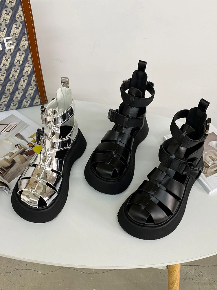

Sandals Women's Summer Outdoor Wear 2021 new Versatile Internet Celebrity Boots Platform Muffin Hollow-out Roman Style Sandals