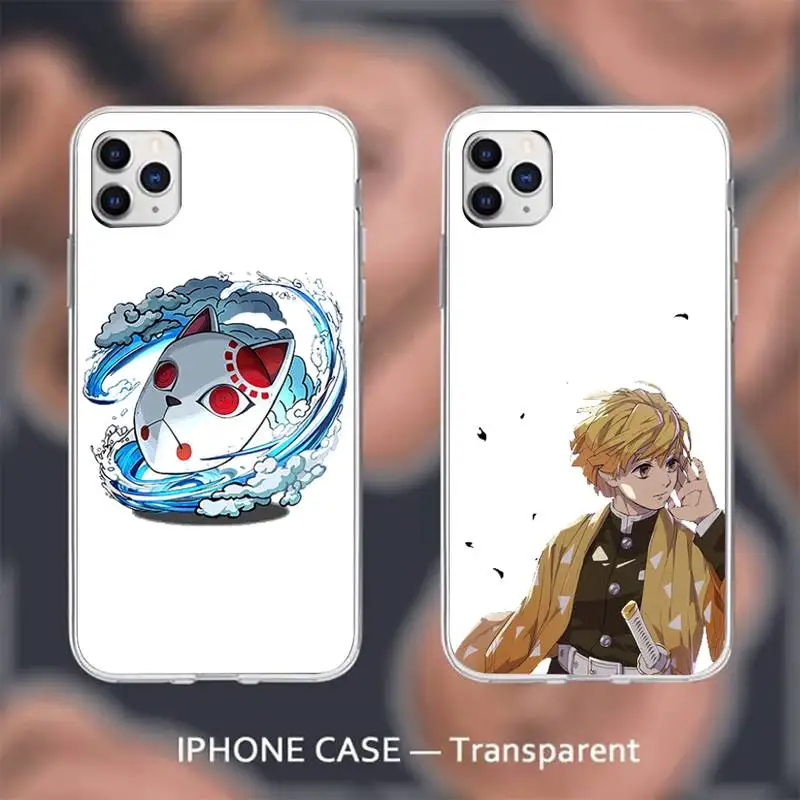 

Demon Slayer Phone Case Transparent for iPhone 6 7 8 11 12 s mini pro X XS XR MAX Plus cover funda shell