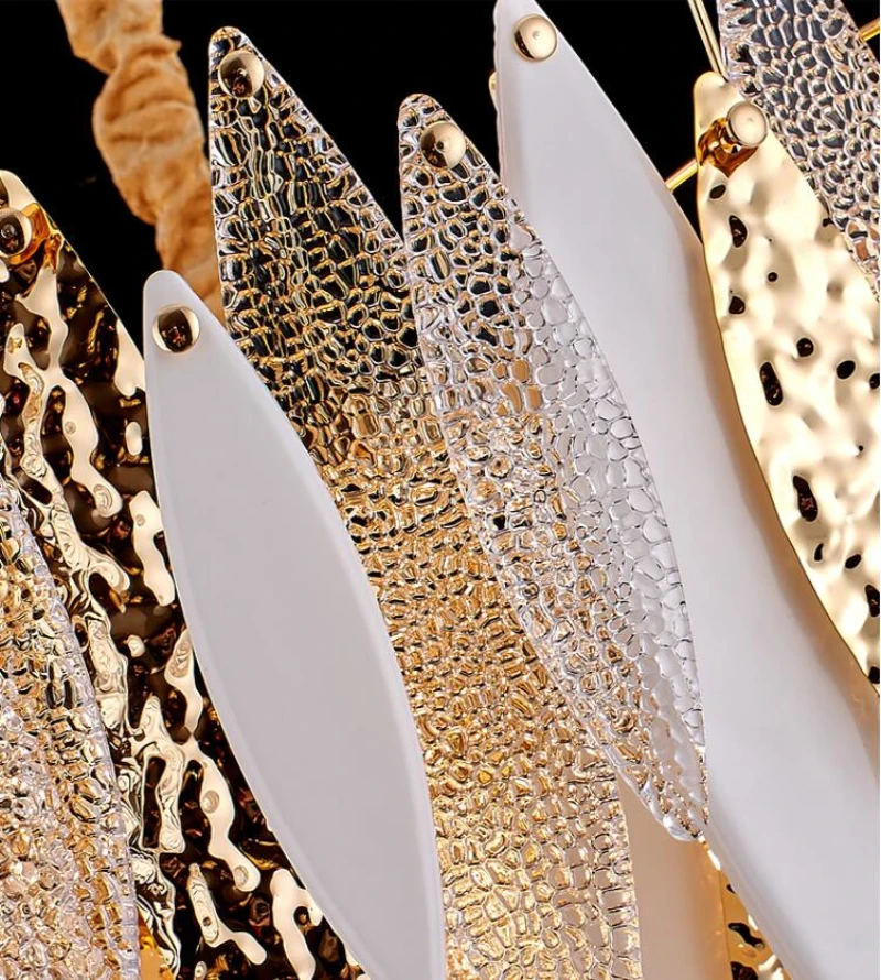 

Nordic crystal chandelier modern colored glazed living room chandelier villa double staircase luxury decorative chandelier