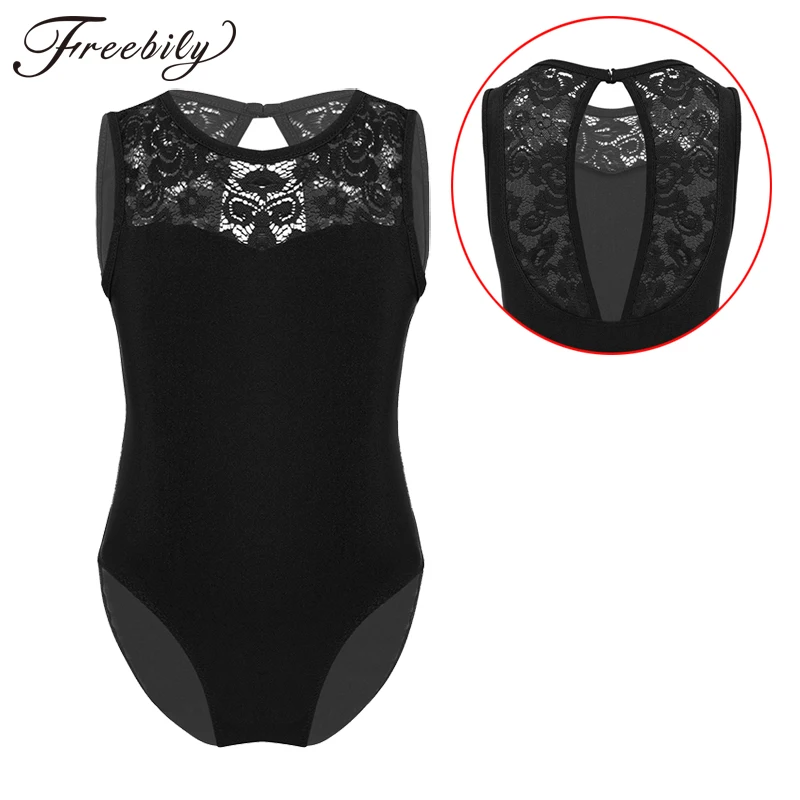 Балерина дети без рукавов Кружева сращивания балетная гимнастика Купальник