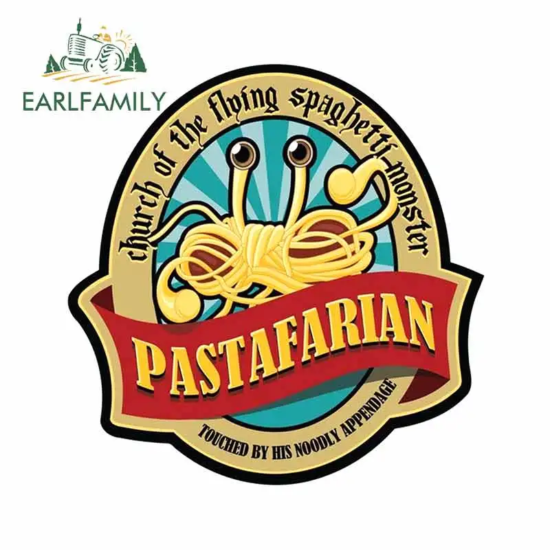 

EARLFAMILY 13cm x 12.7cm for Monster Pastafarian Truck Decal Vinyl Material Fashion Car Stickers Suitable for VAN RV SUV Car