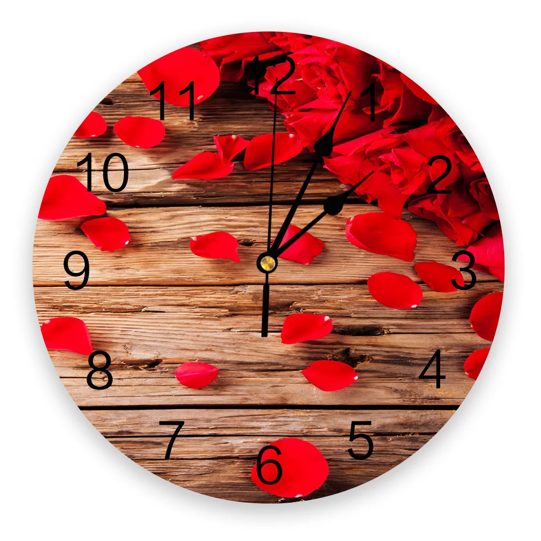 Красная роза цветок коричневый завод доски настенные часы круглые современного