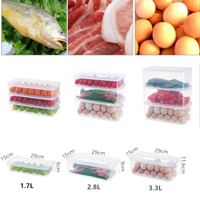 Большие пластиковые контейнеры для хранения коробка в холодильнике контейнер