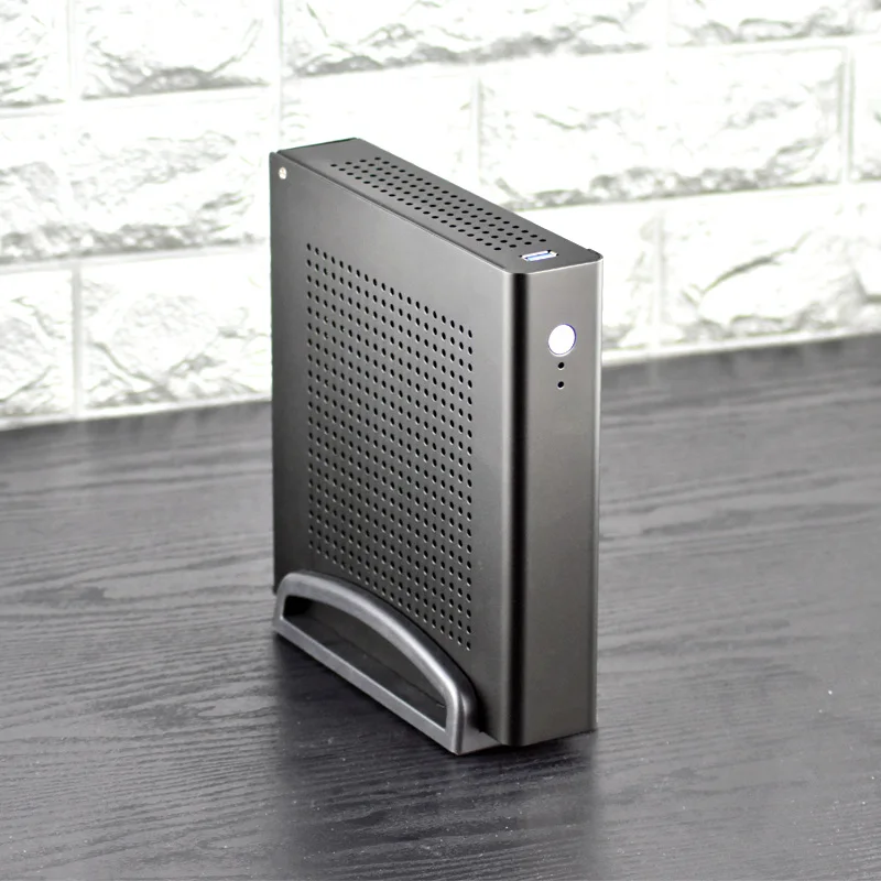 ПК геймерский чехол, компьютерный безопасный шкаф Full Tower, Мини Тонкий ITX Настольный игровой пустой корпус, USB алюминиевый сплав - Цвет: black