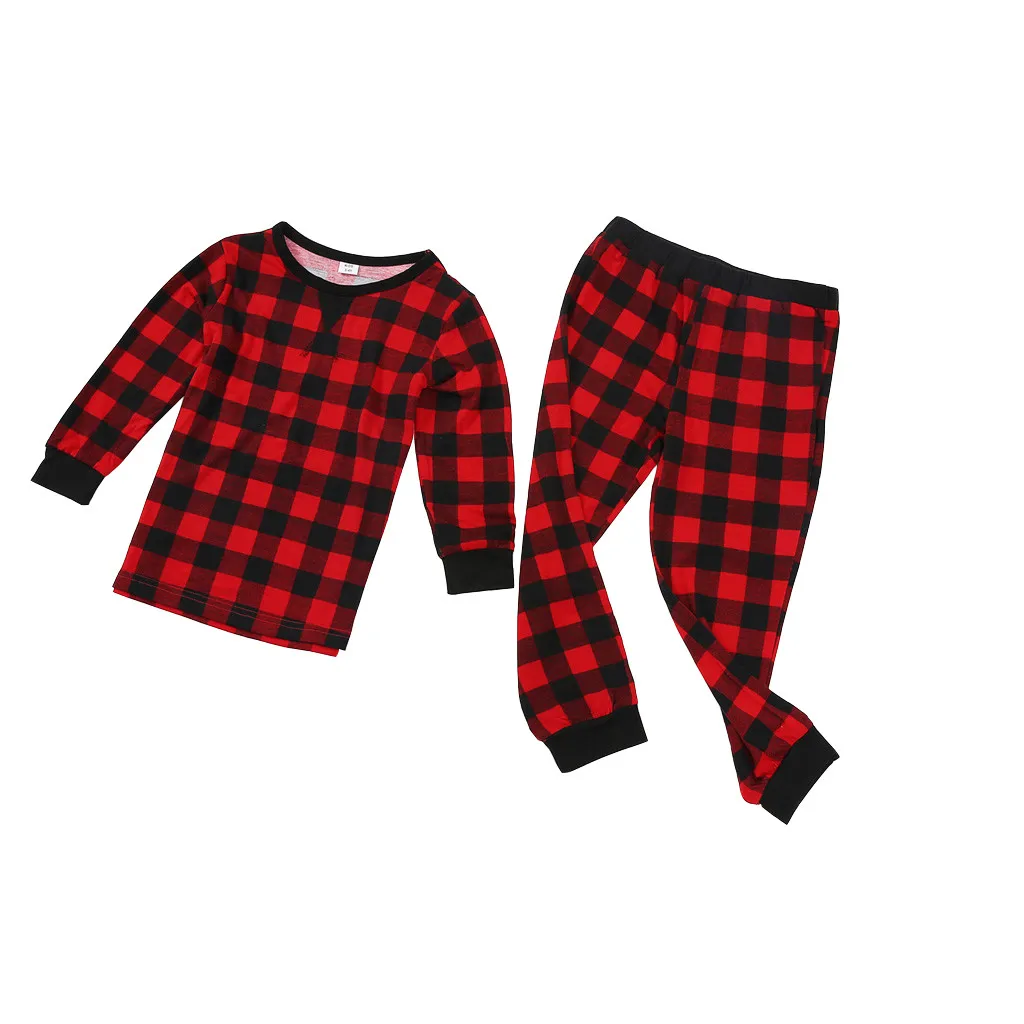 #47 теплая Рождественская клетчатая домашняя одежда для отдыха родителей и детей