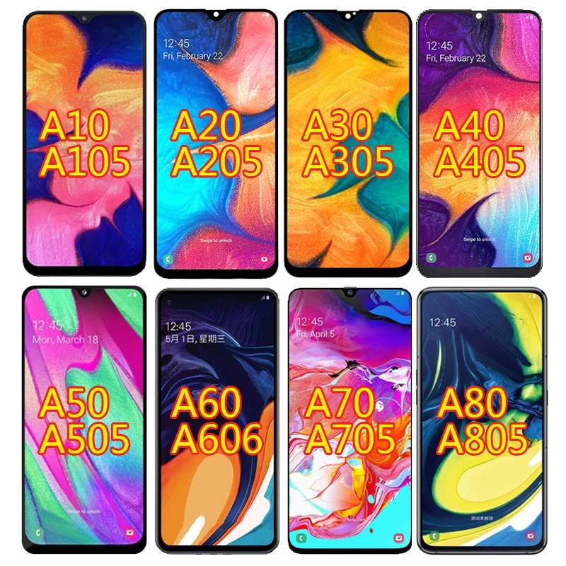 Сенсорный ЖК дисплей для SAMSUNG GALAXY A10 A105 A20 A205 A30 A305 A40 A405 A50 A505 A60 A606 A70 A705 A80 A805 A90 без