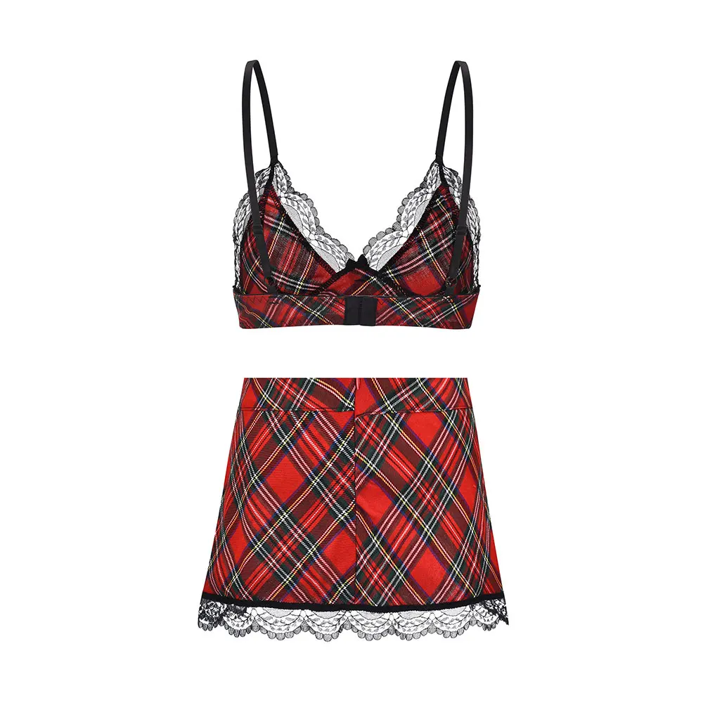 Летний женский винтажный костюм для ролевых игр красный бюстгальтер и мини-юбка