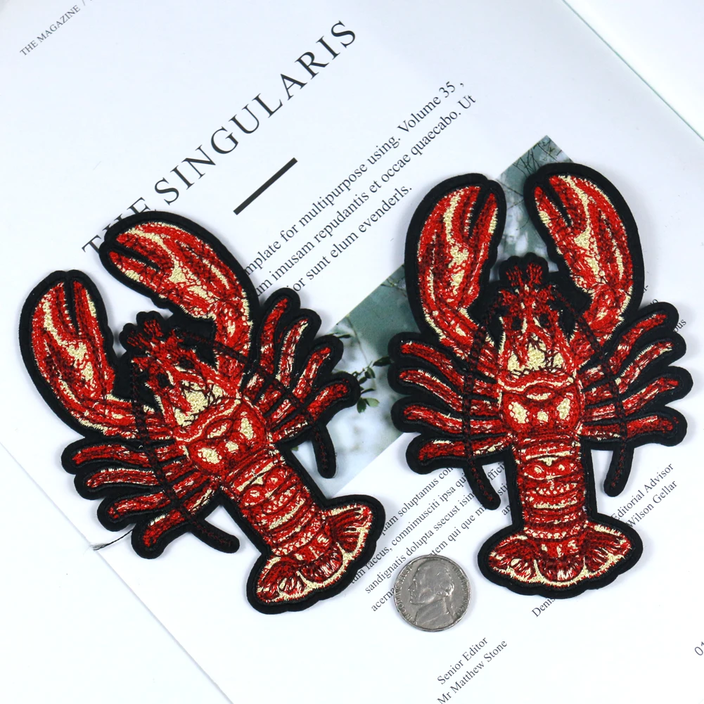 Нашивка с красным морем креативная вышивка термоклейкая нашивка для одежды