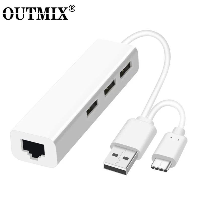 USB 2 0 концентратор RTL8152 Type c сетевая карта OTG концентраторы C к Rj45 Lan адаптер