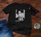 R1 Levi Akerman атака на Титанов японское аниме Манга смешная черная футболка