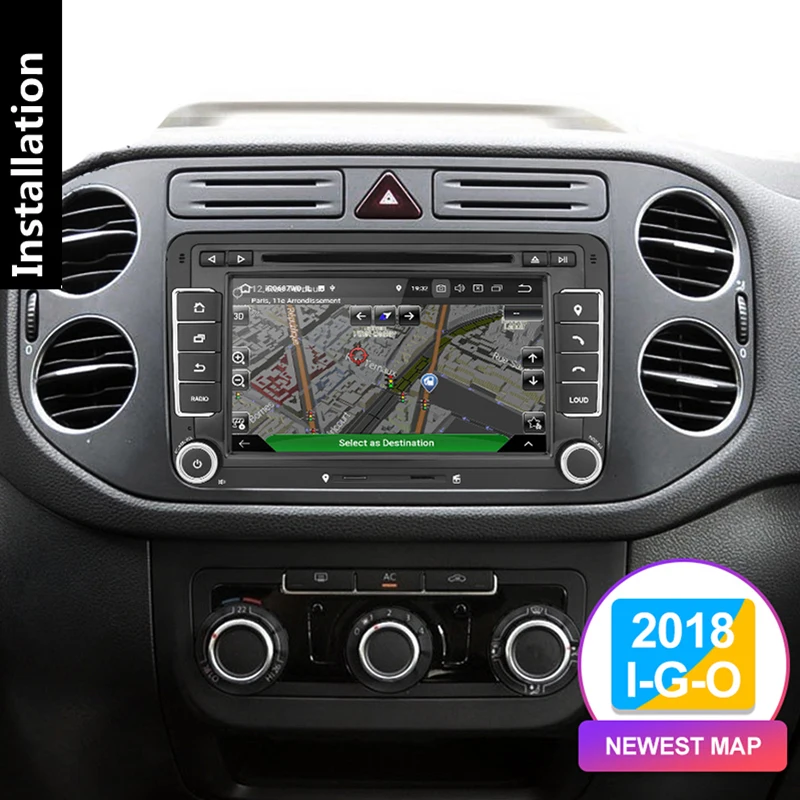 Автомобильный мультимедийный DVD-плеер Android 9 1 2 Din автомагнитола + 16 USB SD GPS для VW Golf