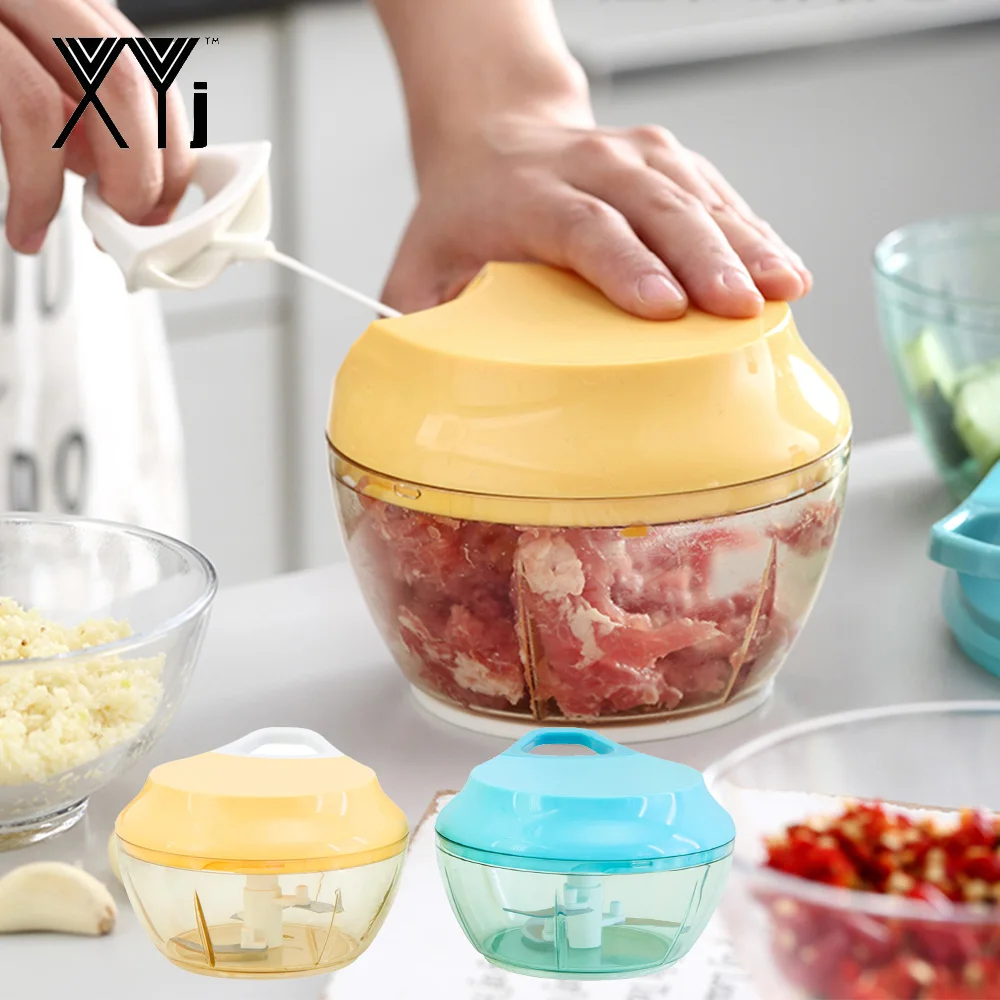 Xyj Manual Food Chopper Mixer Processor Pull String Vegetable Fruits Nuts Onions Hand Mincer Blender | Дом и сад