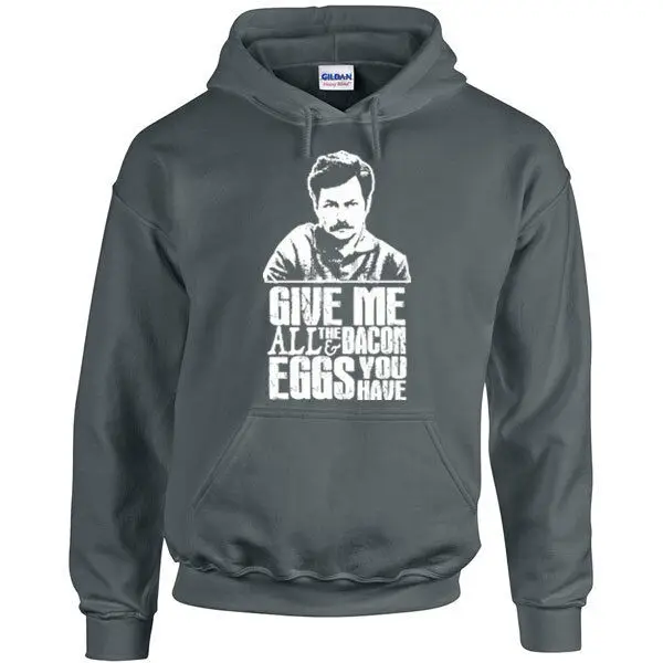 455 толстовка с надписью подарите мне все яйца и бекон забавная цитата Ron Swanson парки