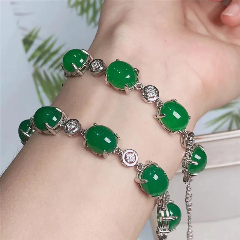 1 шт. женский браслет из серебра 925 пробы с натуральным нефритом