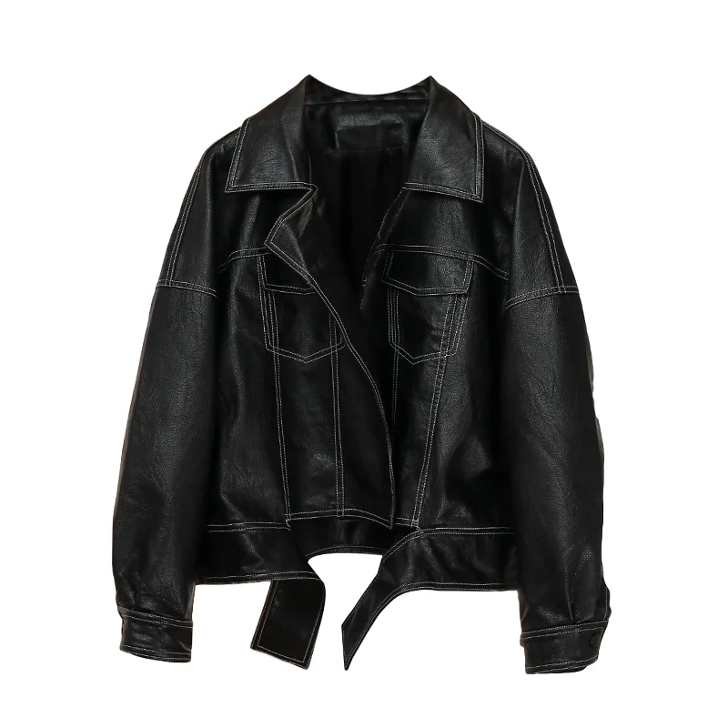 

Jackets For Women Turn-down Collar Casual Short Coat Woman Pocket OL Style Long Sleeve Fashion Female Outwear Tops weilian