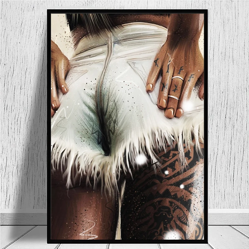 

Jeans girl canvas decoration painting, interior decoration, wall painting，decorations for home ， wall art