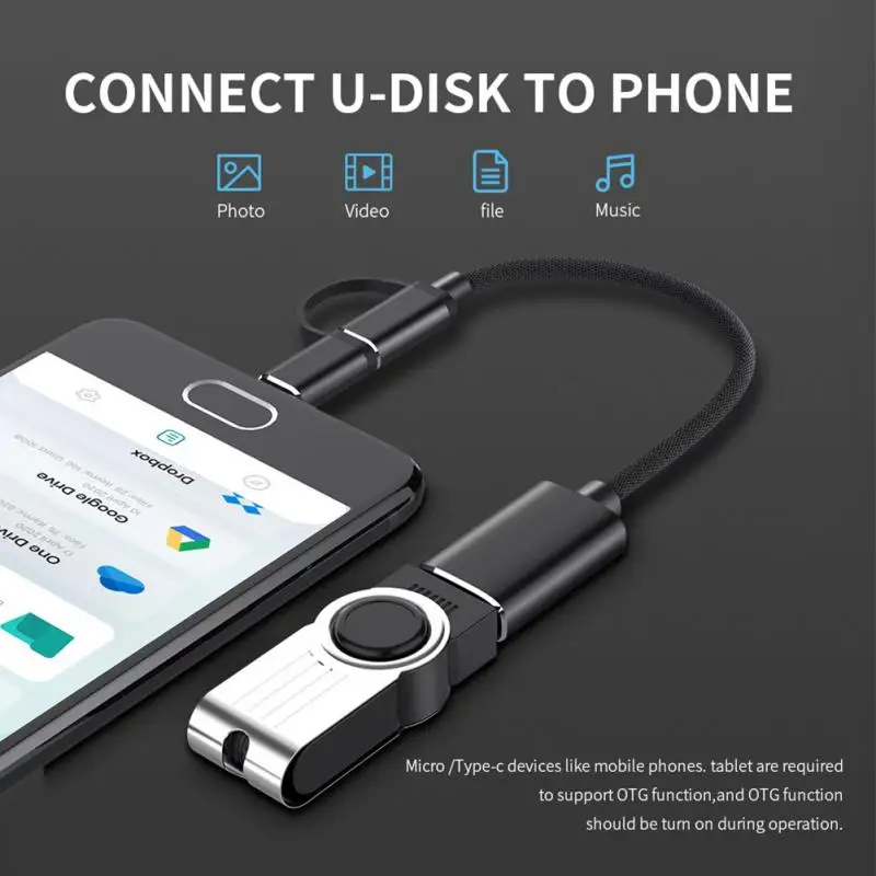 

2 в 1 Кабель-адаптер Type-C OTG для Samsung S10 S10 Xiaomi Mi 9 Android MacBook мышь геймпад планшетный ПК Type C OTG USB кабель