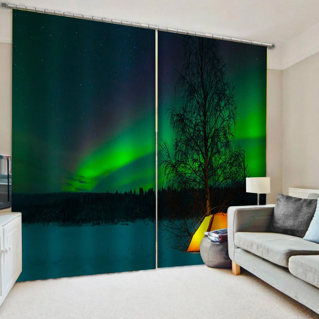 

Green 3D Curtains Blackout Window Curtain Living Room Bedroom Modern Children Room Cortina Drapes Finsihed Customized