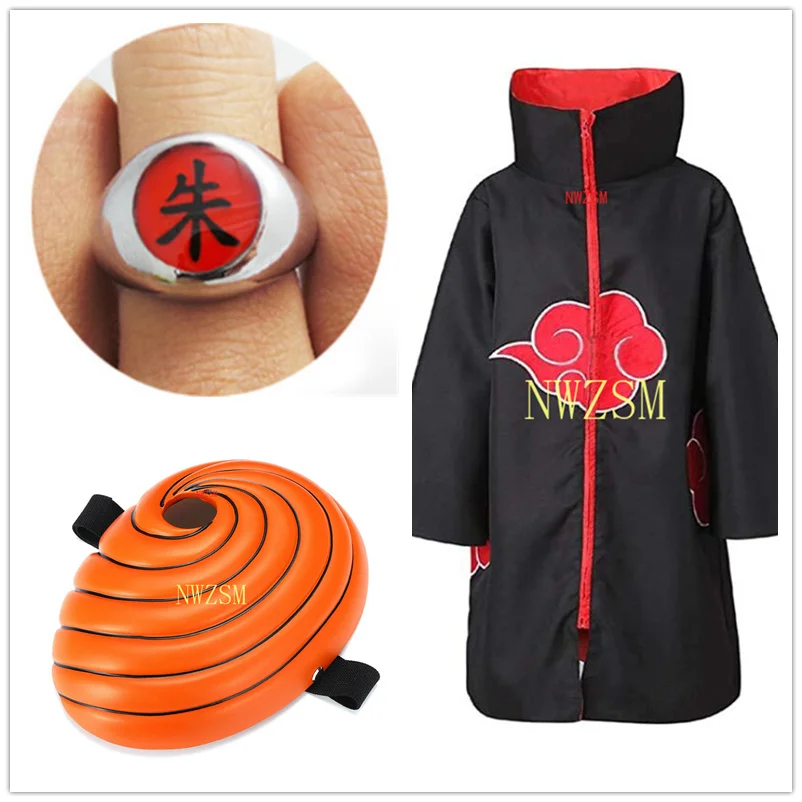 Костюм для косплея Hatake Kakashi Tobi Obito плащ с длинным рукавом Акацуки карнавальный