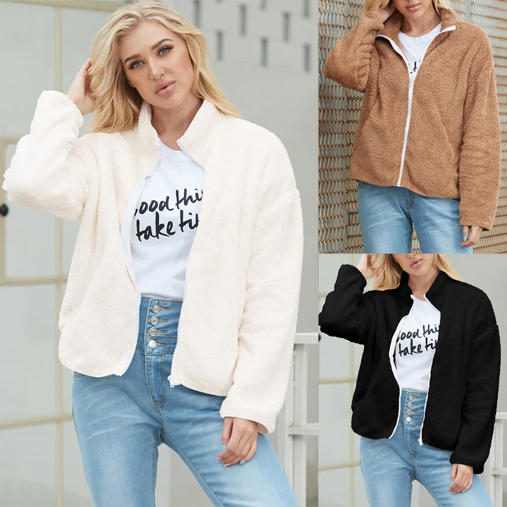 Элегантное женское пальто из искусственного меха Осень зима 2019 теплая мягкая