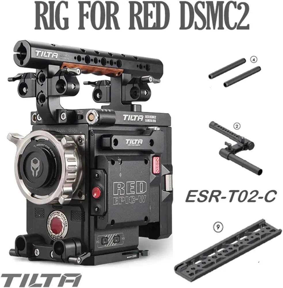 

TILTA RED DSMC2 Cage ESR-T02-C Baseplate Top Handle Camera Rig for RED DSMC2 Raven/Weapon/Scarlet-W with Power System SDI in/Out