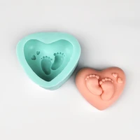 przy love heart mold soap molds handmade mould silicone heart baby feet molds fondant soap clay resin candle mould