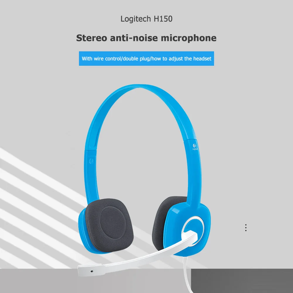 Logitech H150 двойной 3 5 мм проводные наушники стерео вкладыши гарнитура с микрофоном