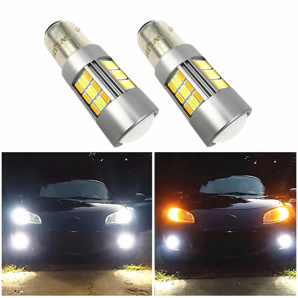 WLJH 2x1157 светодиодный сигнал поворота для автомобиля BAY15D 7528 2057 Авто переключатель