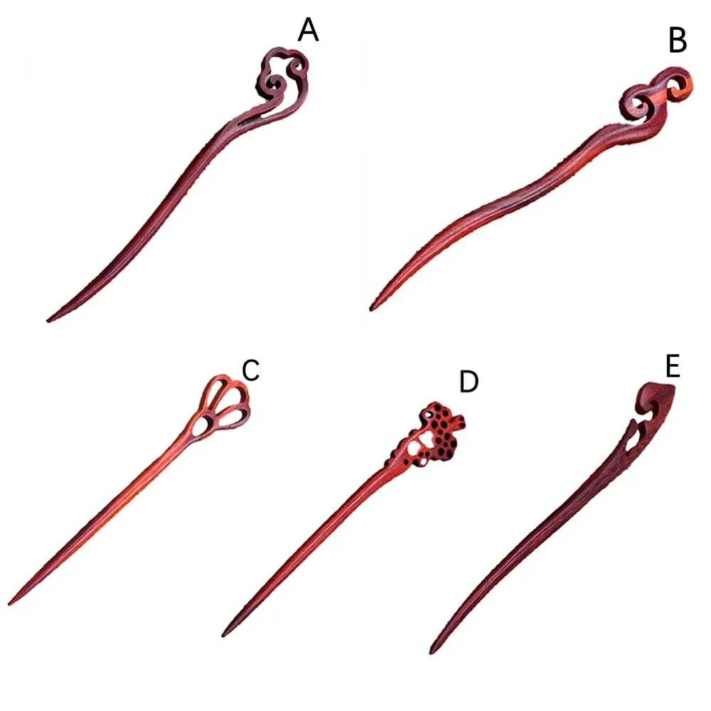 Деревянная резная шпилька для волос ручной работы палочка женская заколка в