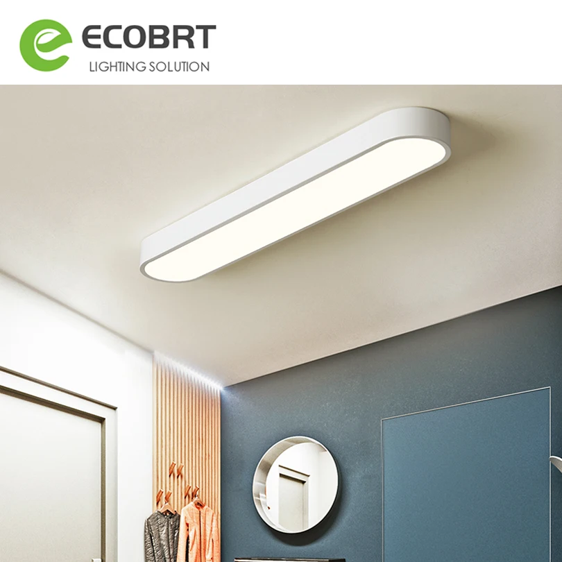 

ECOBRT Modern LED Acrylic Iron Ceiling Light Lamp Bedroom Kitchen Living Room Balcony Corridor Lighting Fixture 18W 24W 30W 36W