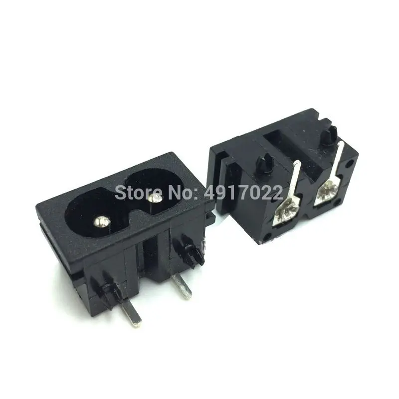 

10Pc AC power outlet Two Holes 22*12MM board 2.5A250V 8-Type Eight-Pin Socket BX-180-H01 AC Power Switch Socket Copper Connector