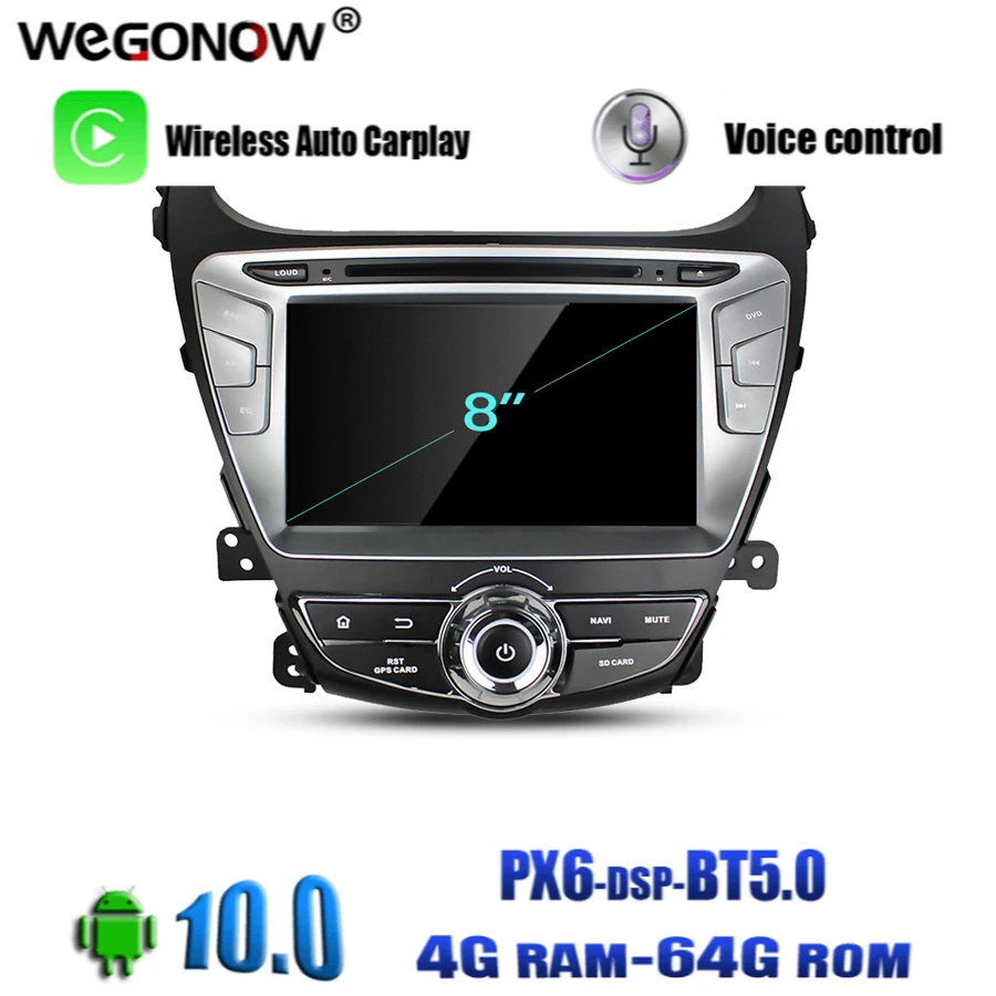 Android 10 0 для Hyundai Elantra 2014 2015 64 Гб ПЗУ 8 ядер автомобильный DVD плеер GPS Glonass карта радио