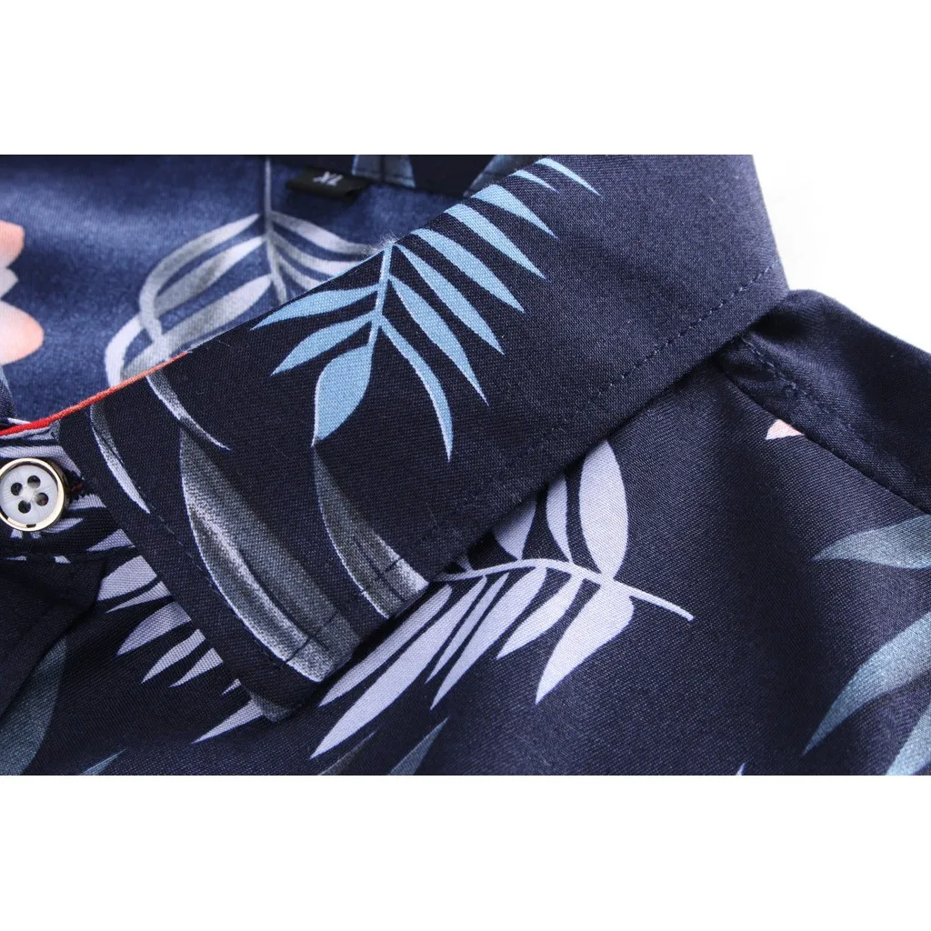 Гавайская рубашка мужская с коротким рукавом Повседневная Свободная блуза