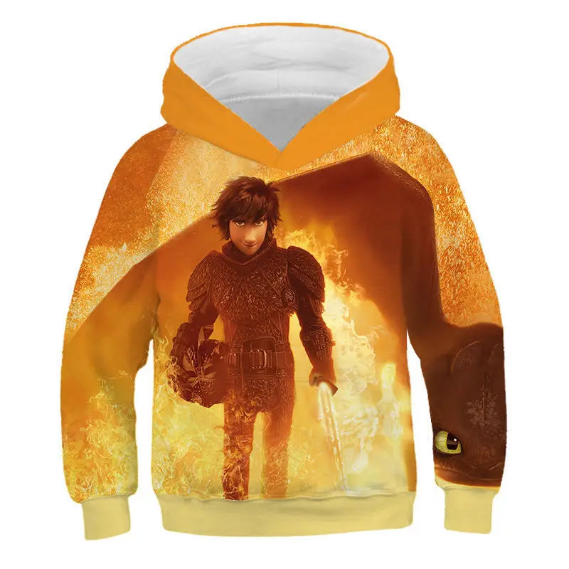 Детский свитер с капюшоном пуловер драконом Одежда для мальчиков и девочек