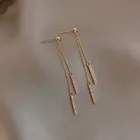 Новое поступление 2019, металлические классические женские висячие серьги с геометрическим рисунком, сетчатые красные серьги, Женские Висячие серьги с цепочкой и кисточками в Корейском стиле, панк