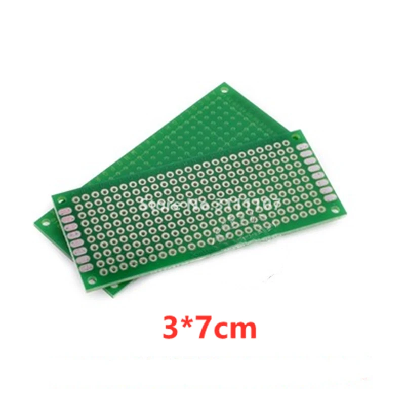 

5PCS/Lot 3*7cm Double Side Prototype pcb Breadboard Universal for Arduino 1.6mm2.54mm Practice DIY Electronic Kit Tinned