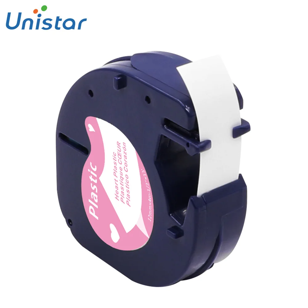 Heart Plastic 91201 совместимая с DYMO Letratag пластиковая лента 12 мм черная на белом LT 91201 91331 91221 лента для этикеток Dymo Letra принтер тегов - Цвет: Heart Plastic