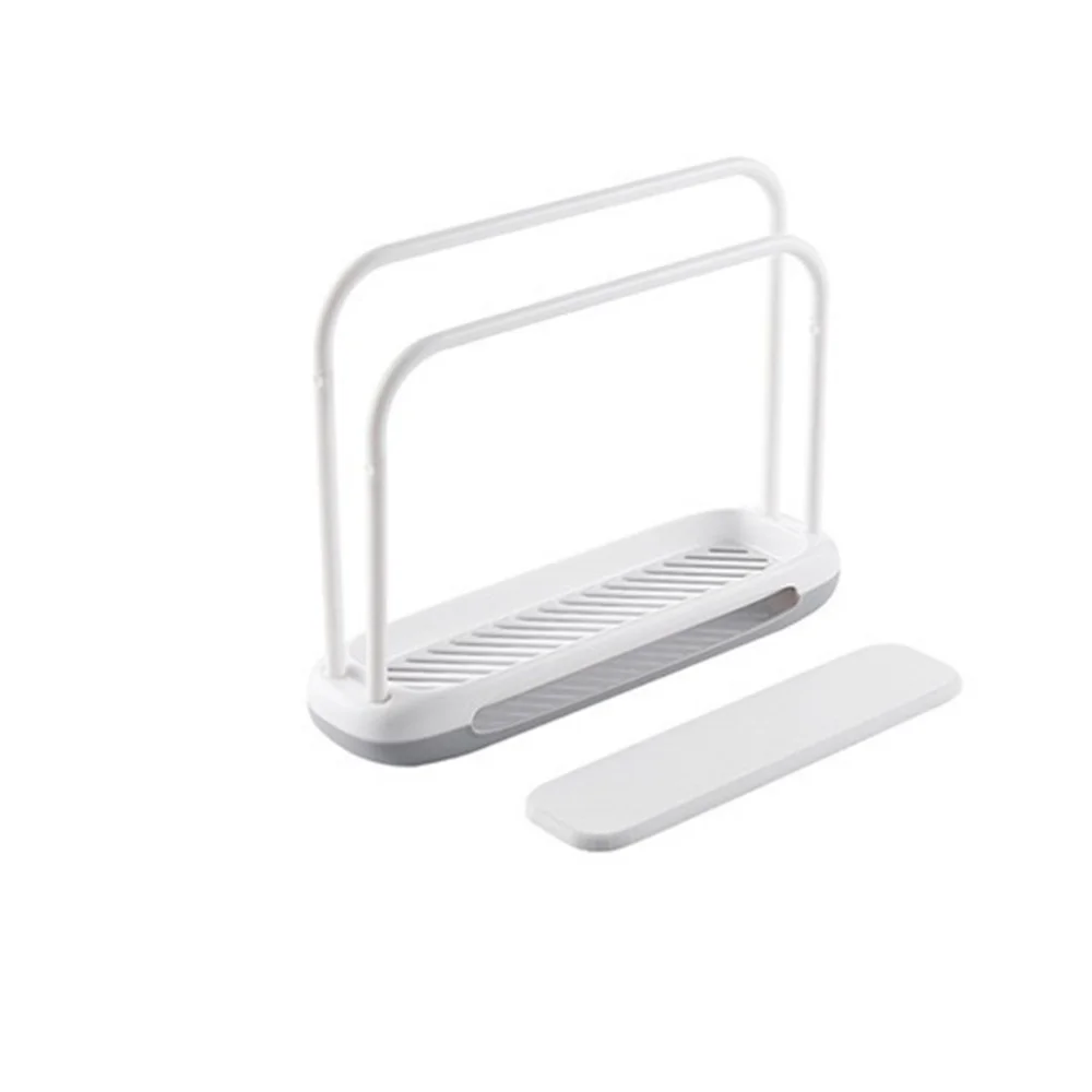 

1pc Dishcloth Hanging Rack Leachate Diatom Ooze Dish Towel Drain Storage Holder for Kitchen (White)