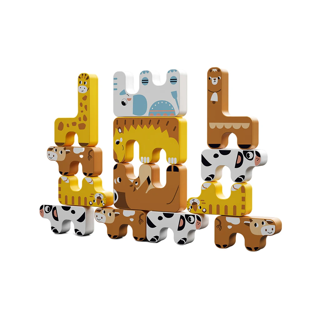 

Montessori Animal Balance Blocks Board Games Toy Balance Building Blocks Educational Creative Stacking Colourful Education Toy