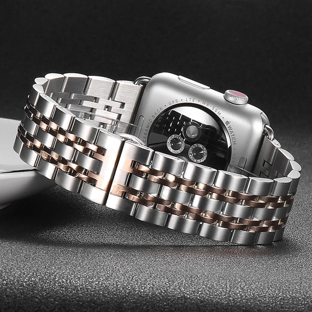 Ремешок из нержавеющей стали для Apple Watch band 44 мм 40 браслет iwatch 42 мм/38 apple watch series 5 4 3 2