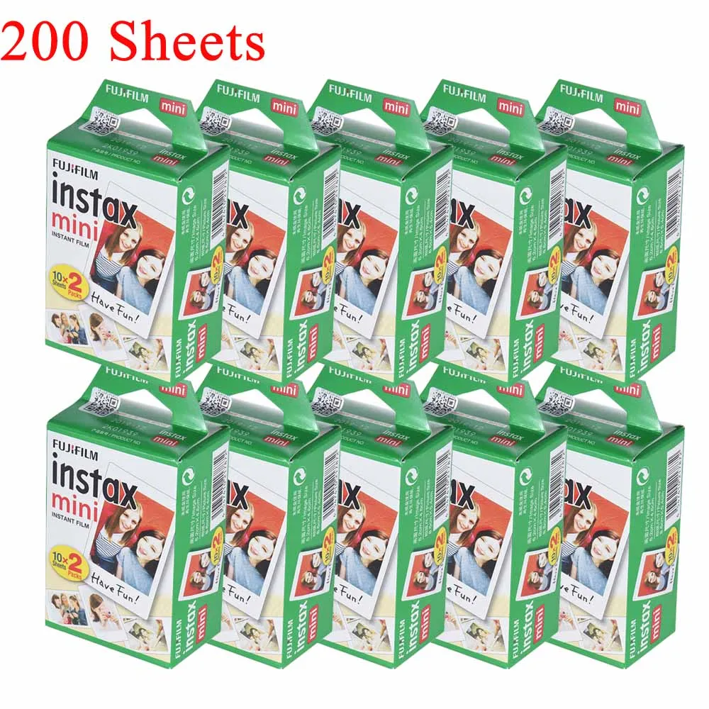 200 Sheets 10-200 листов Fujifilm Instax Mini белая пленка фото бумага моментальная печать альбом для Fujifilm Instax Mini 7 s/8/25/90/9 - Цвет: 200 Sheets