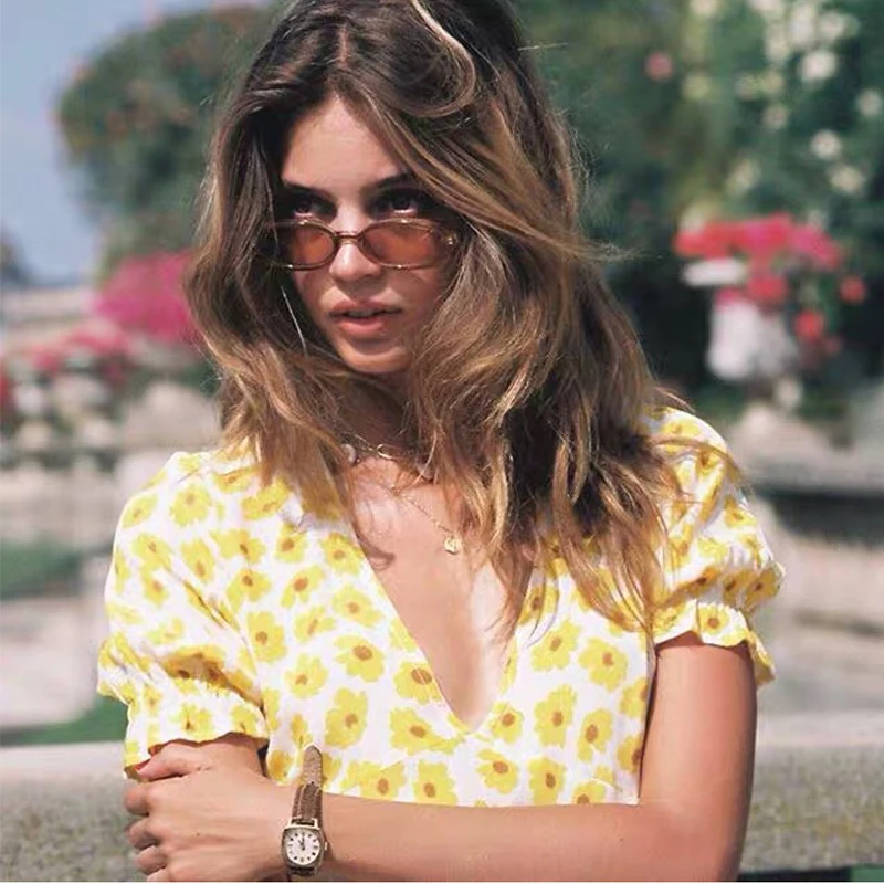 Высококачественное маленькое шелковое платье в стиле ретро с v-образным вырезом