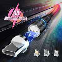 led magnetic usb cable fast charging usb type c phone cable magnet charger data charge micro usb for iphone 13 12 11 for xiaomi