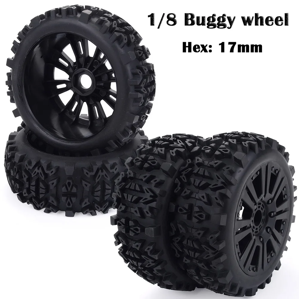 

17mm Hub Wheel Rim & Tires Tyre for 1/8 Off-Road RC Car Buggy Redcat Team Losi VRX HPI Kyosho HSP Carson Hobao