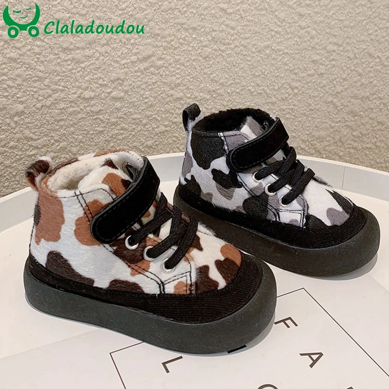 

14-19cm Kids Boys Girls Canvas Sneaker Boots, Toddler Casual Shoes Leopard Todder Girls Boys Warm Winter Shoe, Girl Casual Shoes
