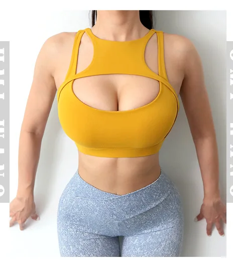 

Yoga High Impact Women Sports Bra Push Up Crop Fitness Gym Breathable Top Sexy Running Athletic Sportswear