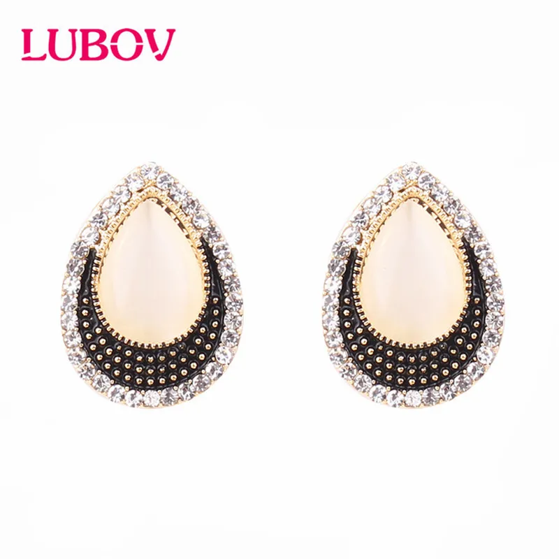 Модные серьги-гвоздики с кошачьим глазом стразы серьги золотого цвета проволока