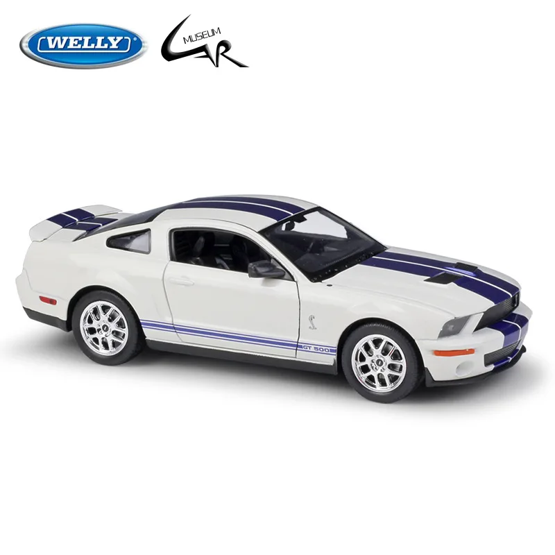 

Welly 1:24 литая уличная Гоночная машина металлическая 2007 Shelby Cobra GT500 модель игрушка из сплава спортивный автомобиль украшение коллекционный по...