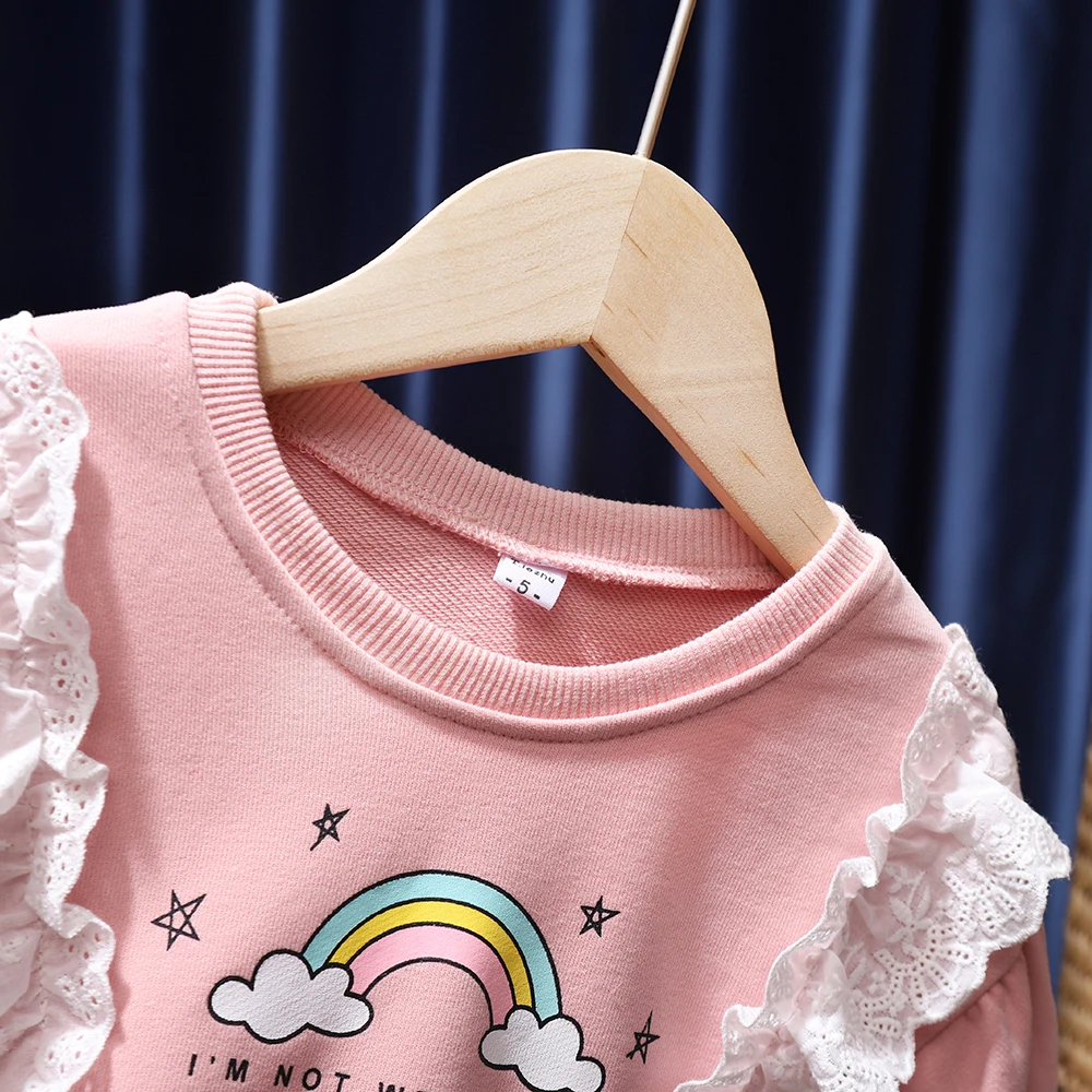 

New Baby Girls Sweatshirts Spring Autumn Cartoon Cotton Pullovers Tops Children Kids Long Sleeve T Shirts Blouse Clothes